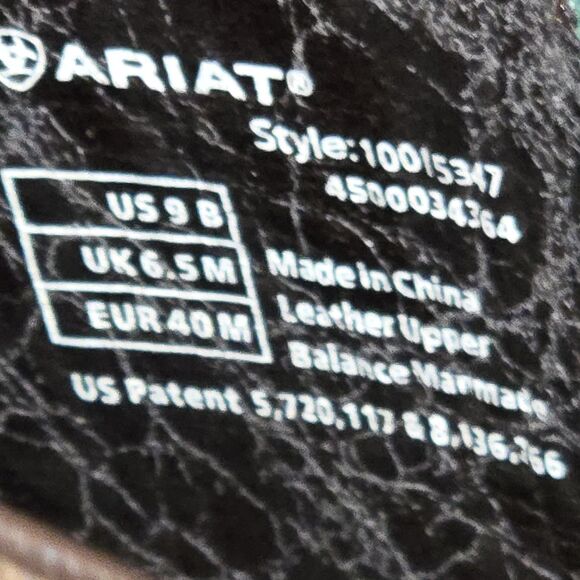 Ariat Zealous 10015347 Teal & Brown Overlay Snip Toe Women's Western Boots Sz 9B - Picture 11 of 12